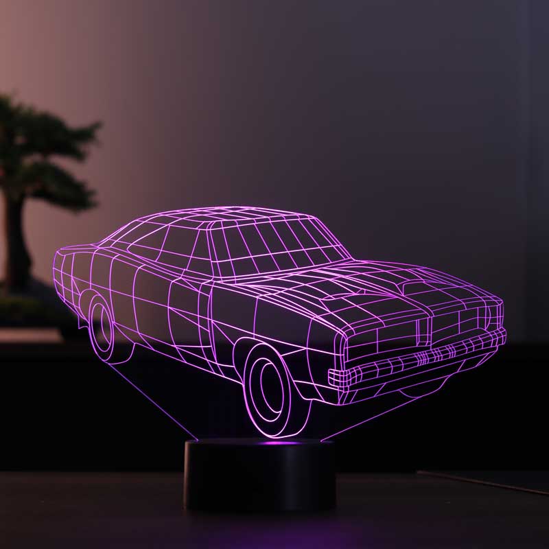 3D Dodge Charger 1968 LED Night Light