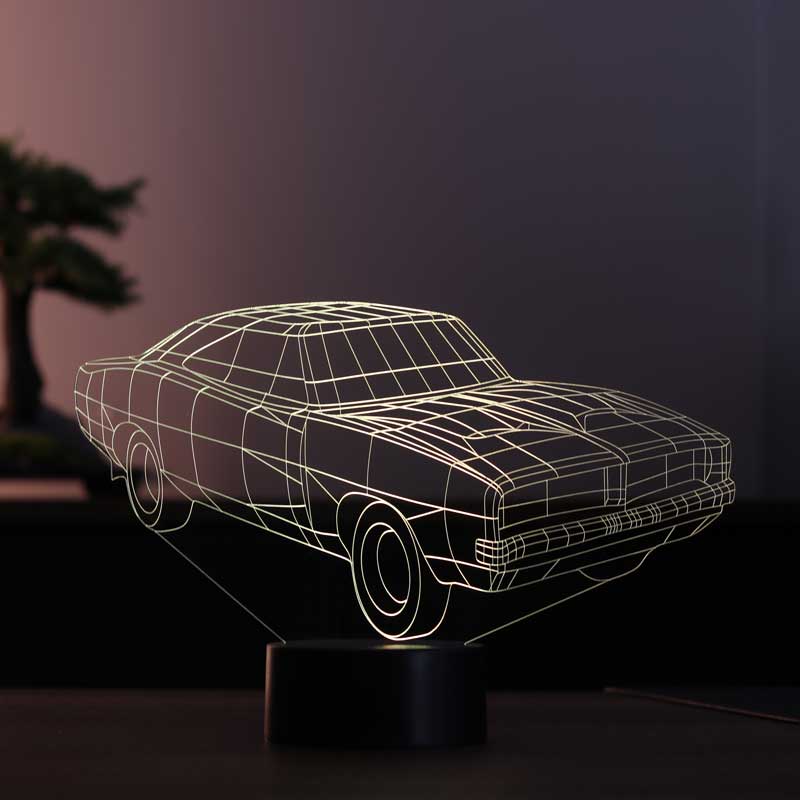 3D Dodge Charger 1968 LED Night Light