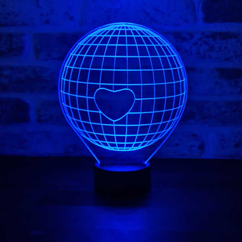 3D World Single Heart Gift Lamp