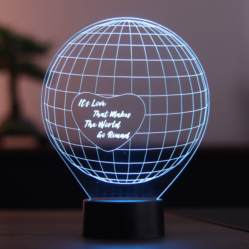 World and Heart Figured Decorative Gift Led Table Lamp | BYLAMP