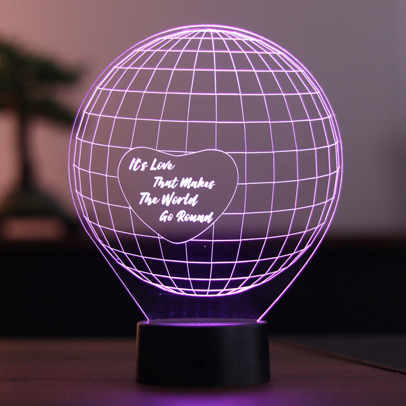 World and Heart Figured Decorative Gift Led Table Lamp | BYLAMP