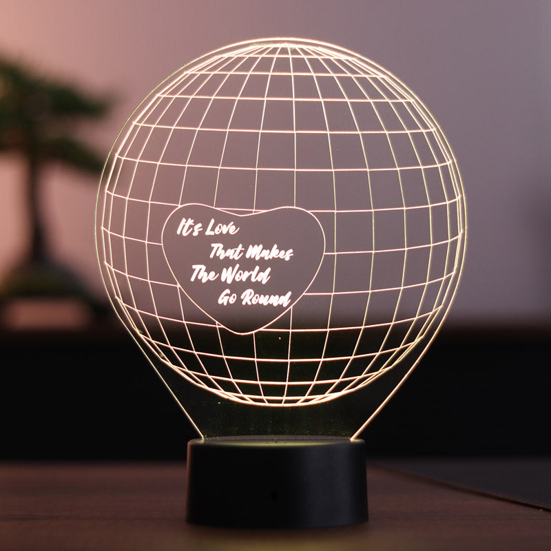 World and Heart Figured Decorative Gift Led Table Lamp | BYLAMP