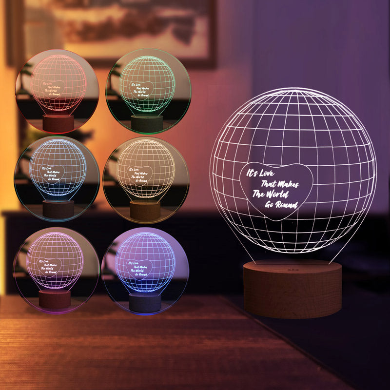 World and Heart Figured Decorative Gift Led Table Lamp | BYLAMP