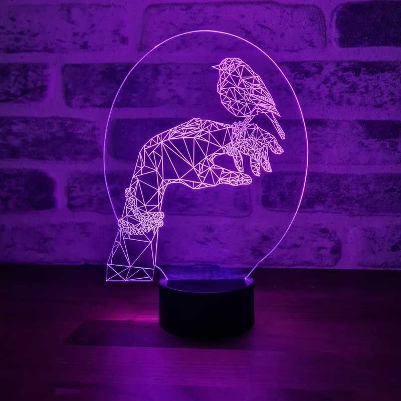 3D Hand & Bird LED Lamp