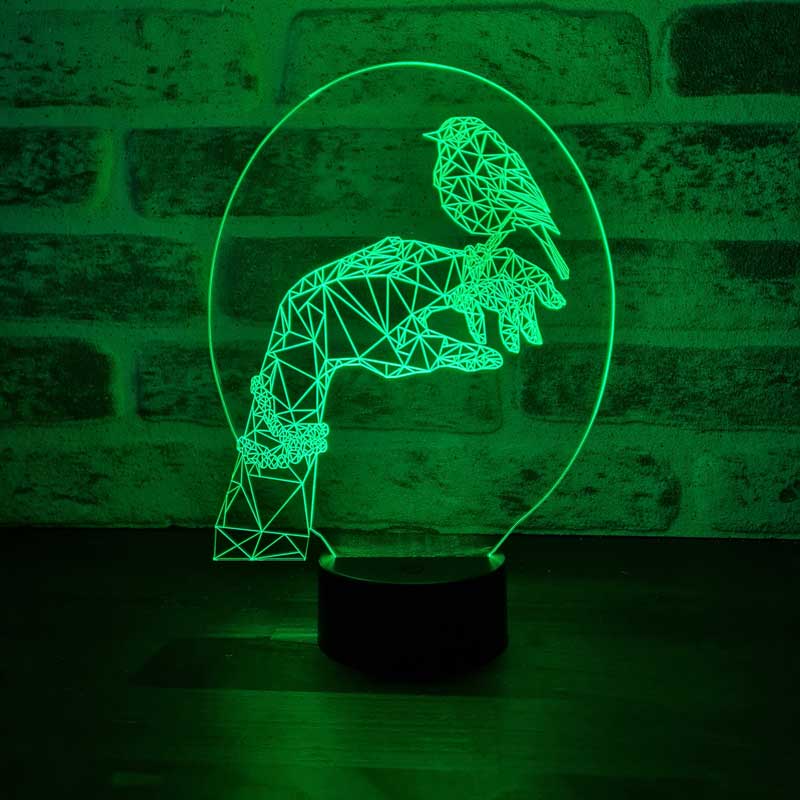 3D Hand & Bird LED Lamp