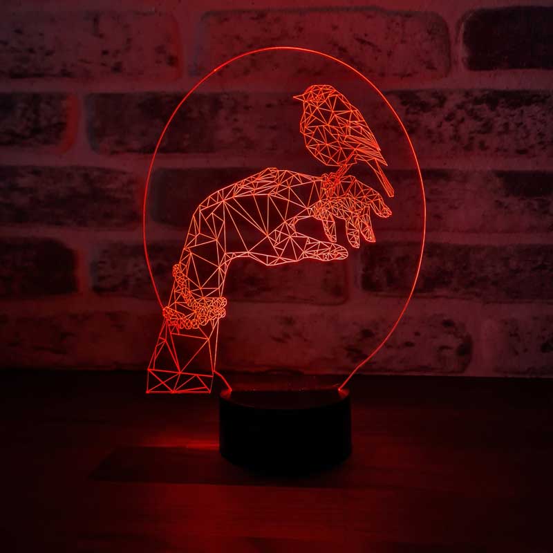 3D Hand & Bird LED Lamp