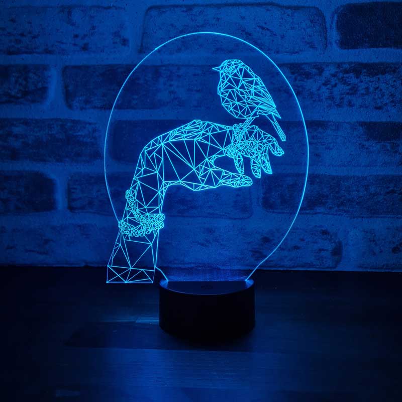 3D Hand & Bird LED Lamp