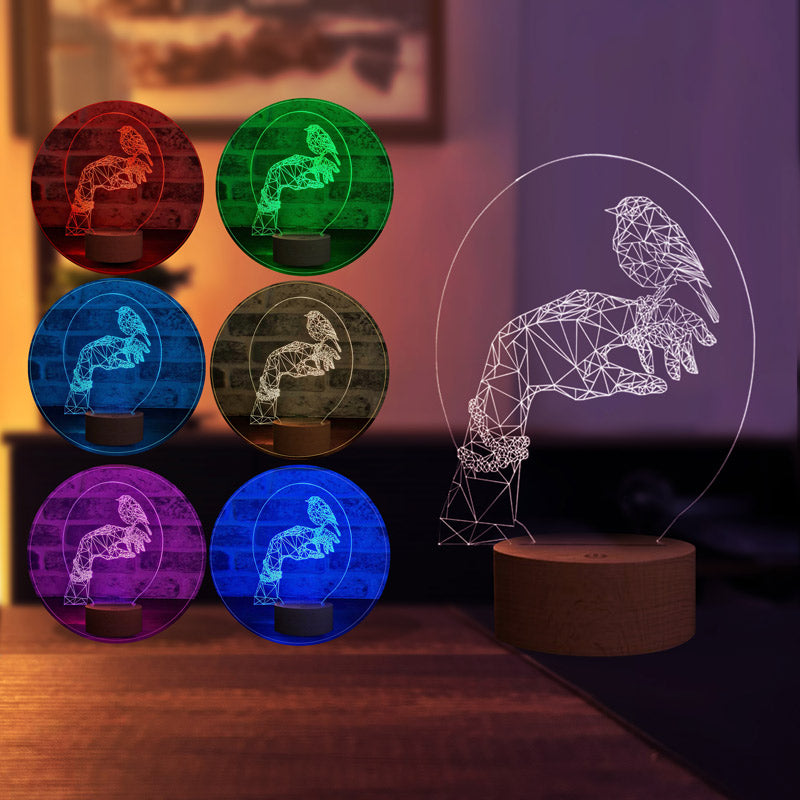 3D Hand & Bird LED Lamp