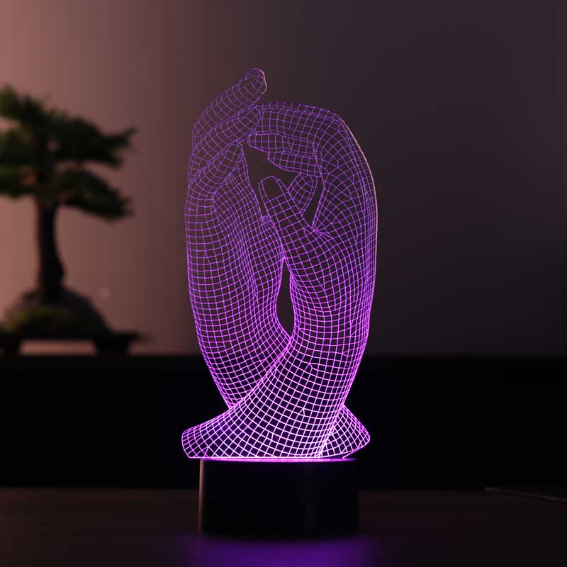 3D hands gift led lamp