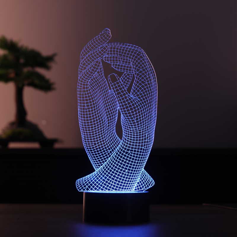 3D hands gift led lamp