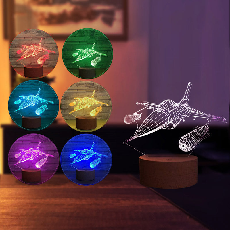 F-16 Figürlü Dekoratif Hediye Led Masa Lambası | BYLAMP
