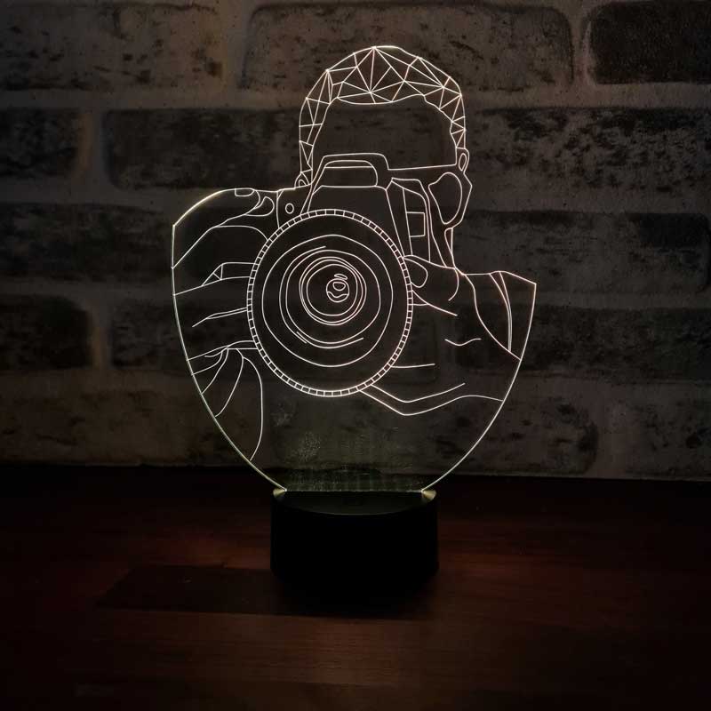 3D Photographer Gift Table Lamp