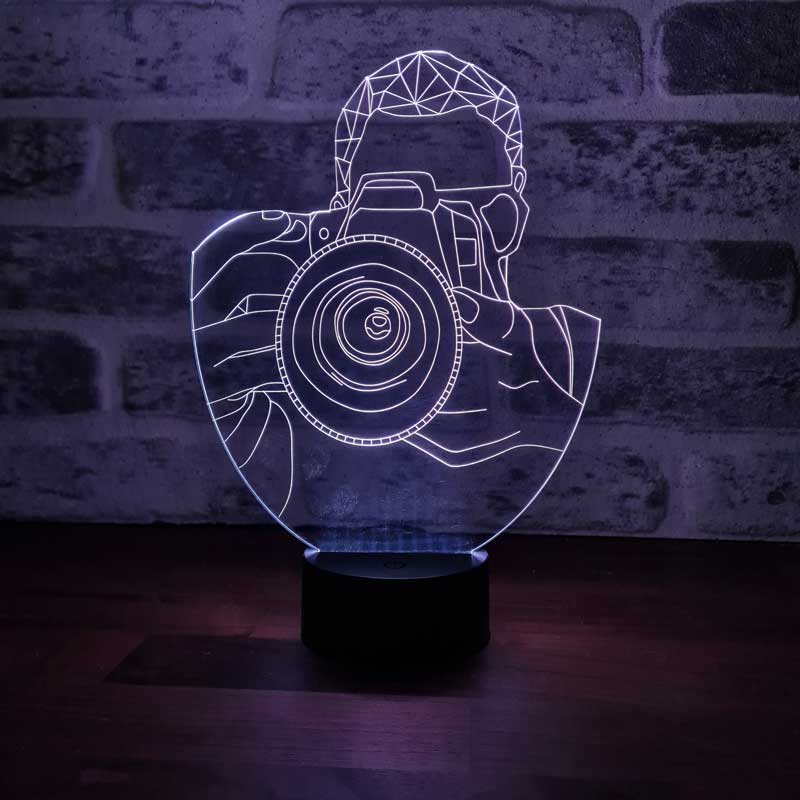 3D Photographer Gift Table Lamp