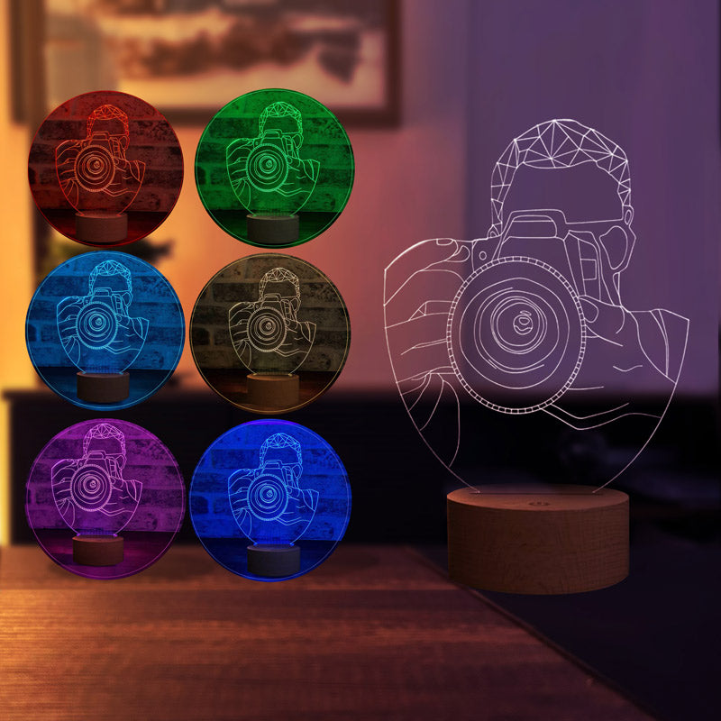 3D Photographer Gift Table Lamp