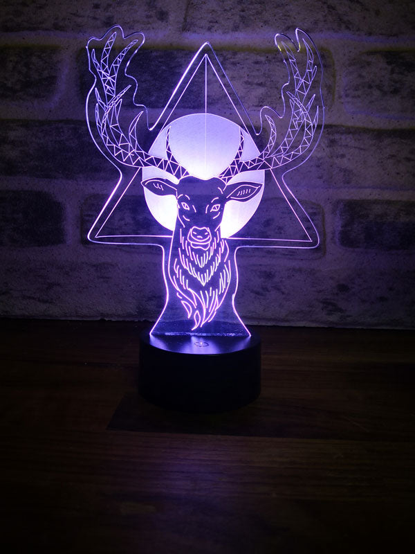 3D deer horns led table lamp