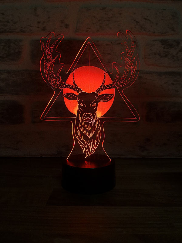 3D deer horns led table lamp