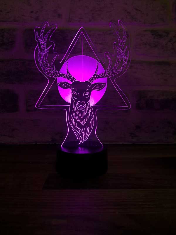 3D deer horns led table lamp