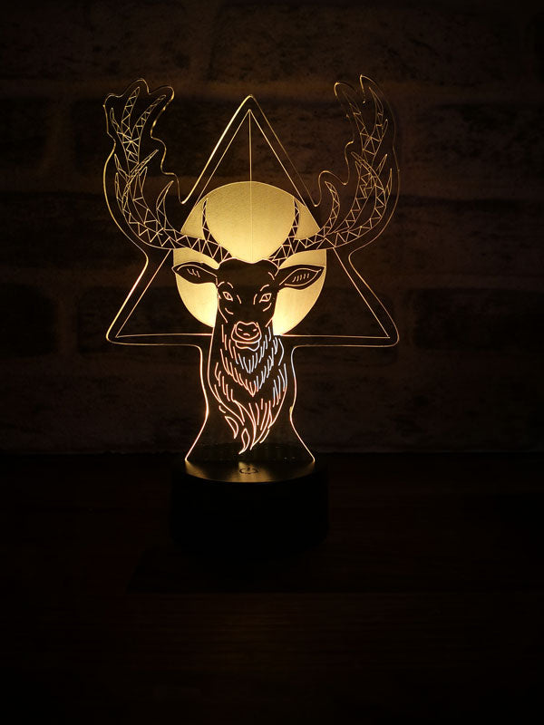 3D deer horns led table lamp