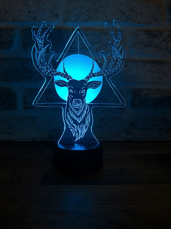 3D deer horns led table lamp