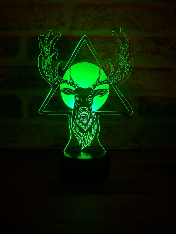 3D deer horns led table lamp
