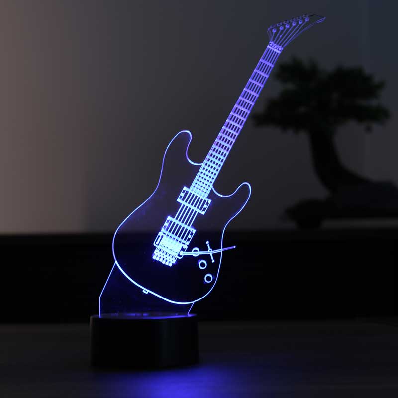 Gitar Figürlü Dekoratif Hediye Led Masa Lambası | BYLAMP