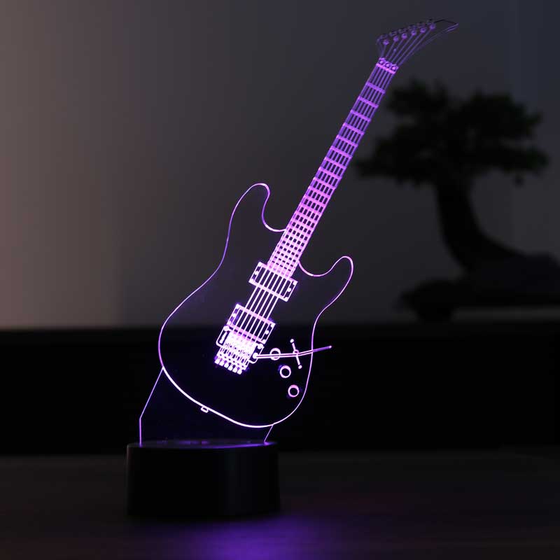 Gitar Figürlü Dekoratif Hediye Led Masa Lambası | BYLAMP