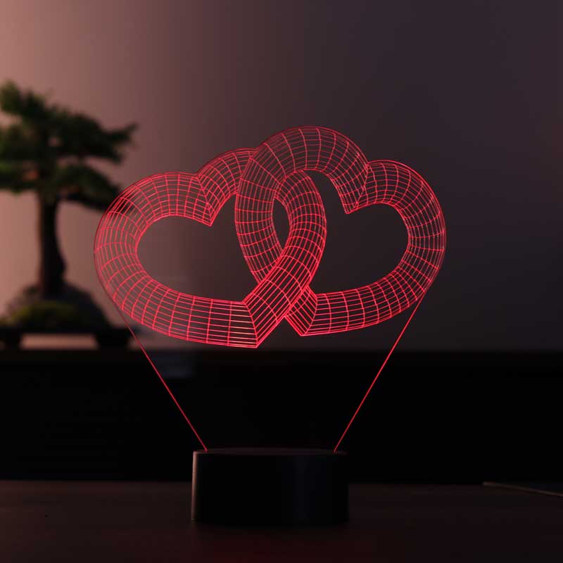 3D Two Heart Gift Led Lamp