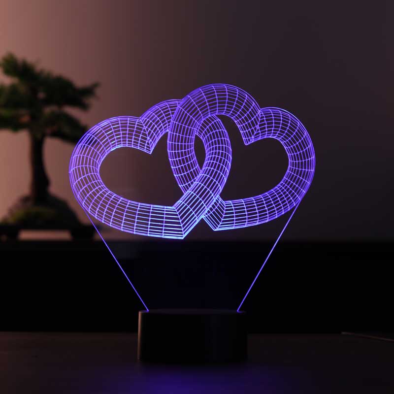 3D Two Heart Gift Led Lamp