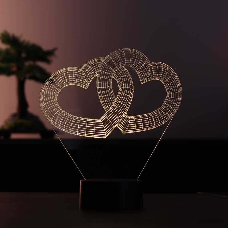 3D Two Heart Gift Led Lamp