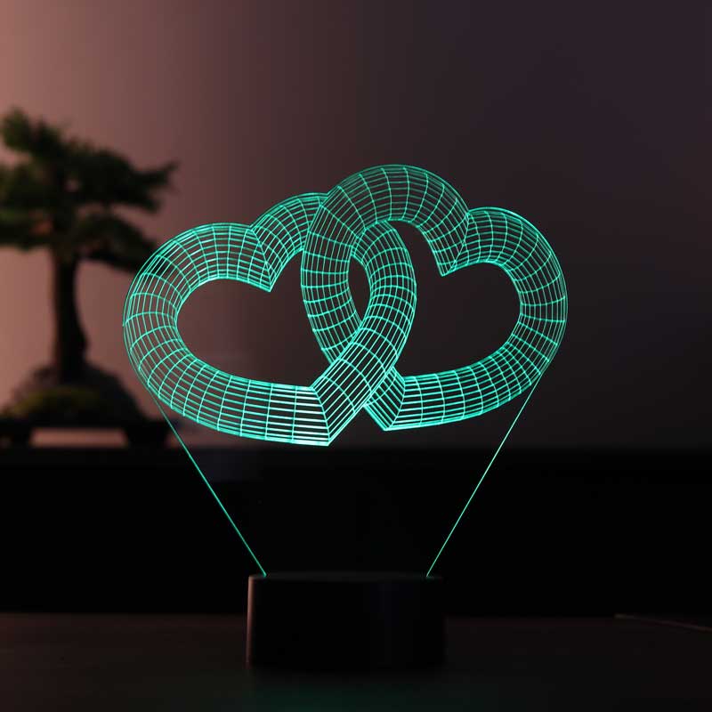 3D Two Heart Gift Led Lamp