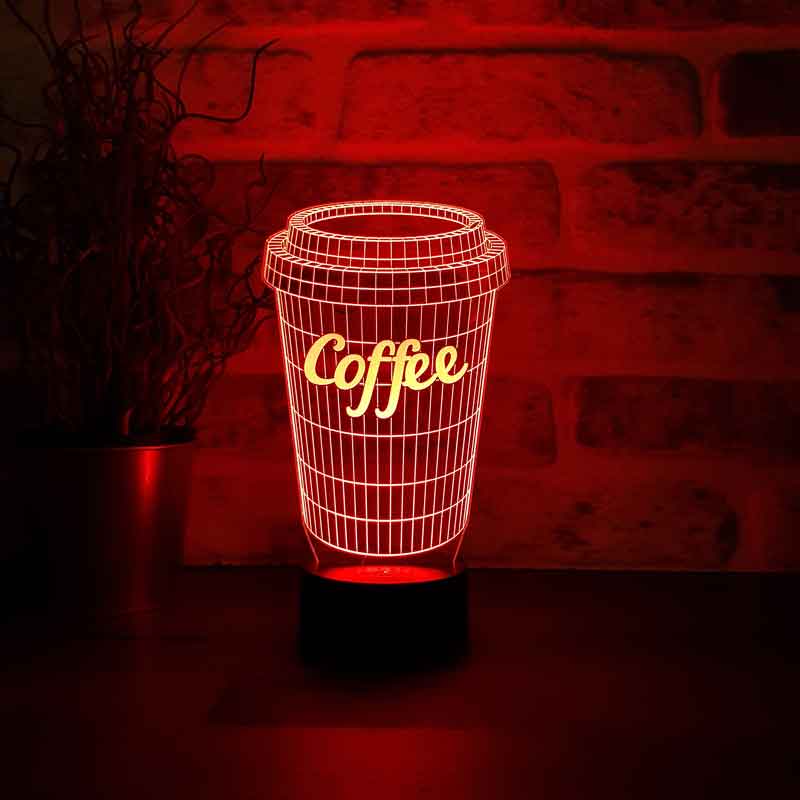 3D coffee cup led table lamp