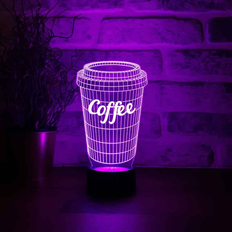 3D coffee cup led table lamp