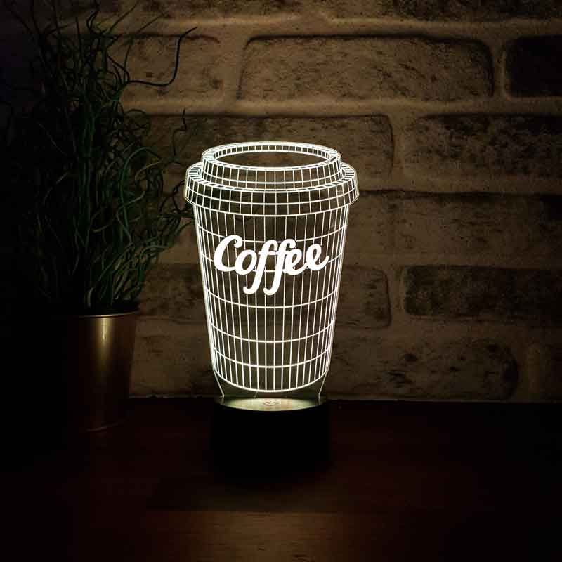 3D coffee cup led table lamp