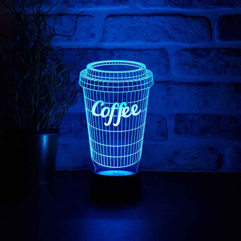 3D coffee cup led table lamp