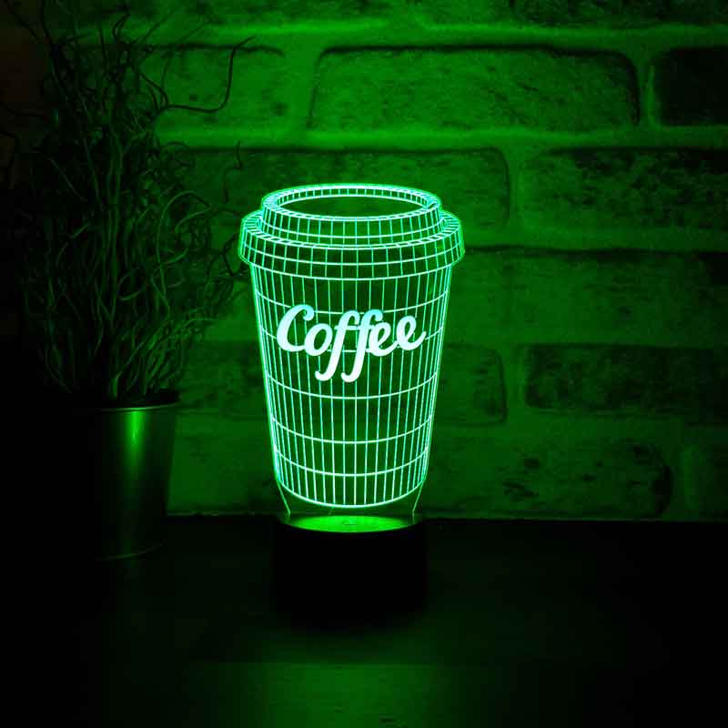 3D coffee cup led table lamp