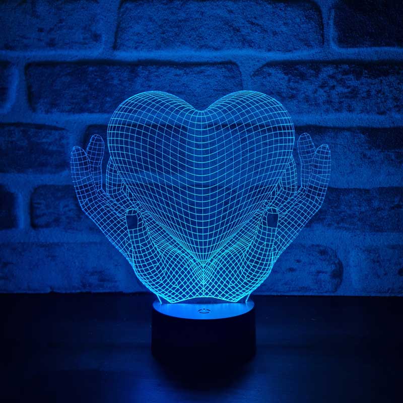 3D Heart Hands Night Light
