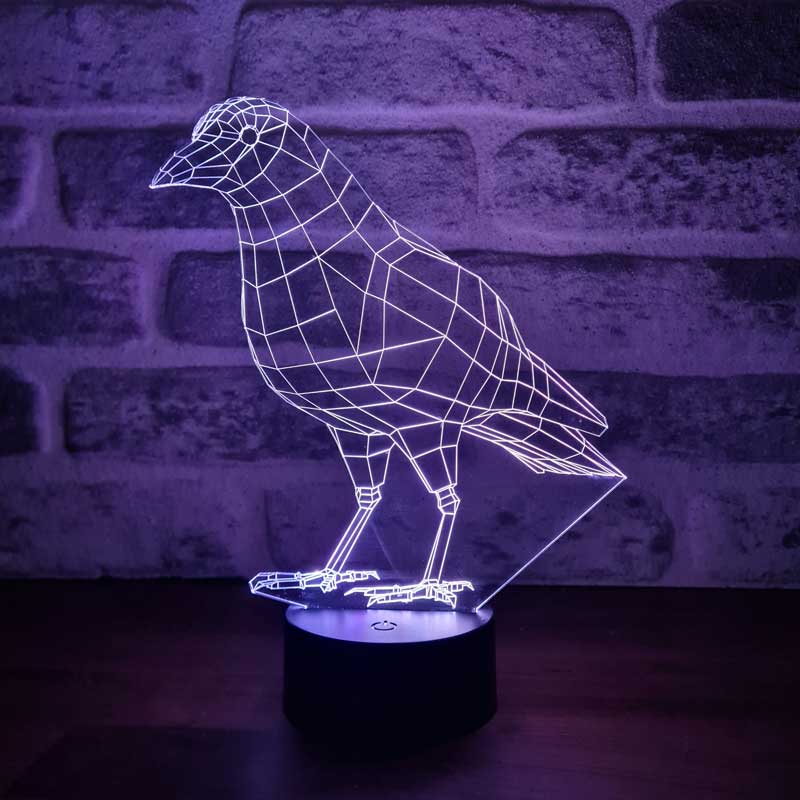 3D Crow Led Table Lamp