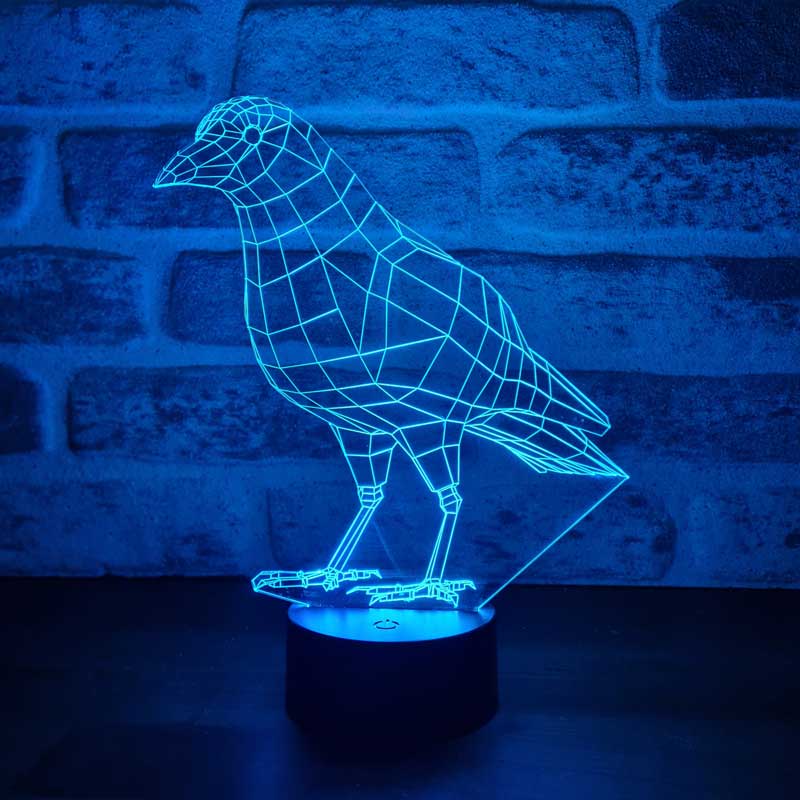 3D Crow Led Table Lamp