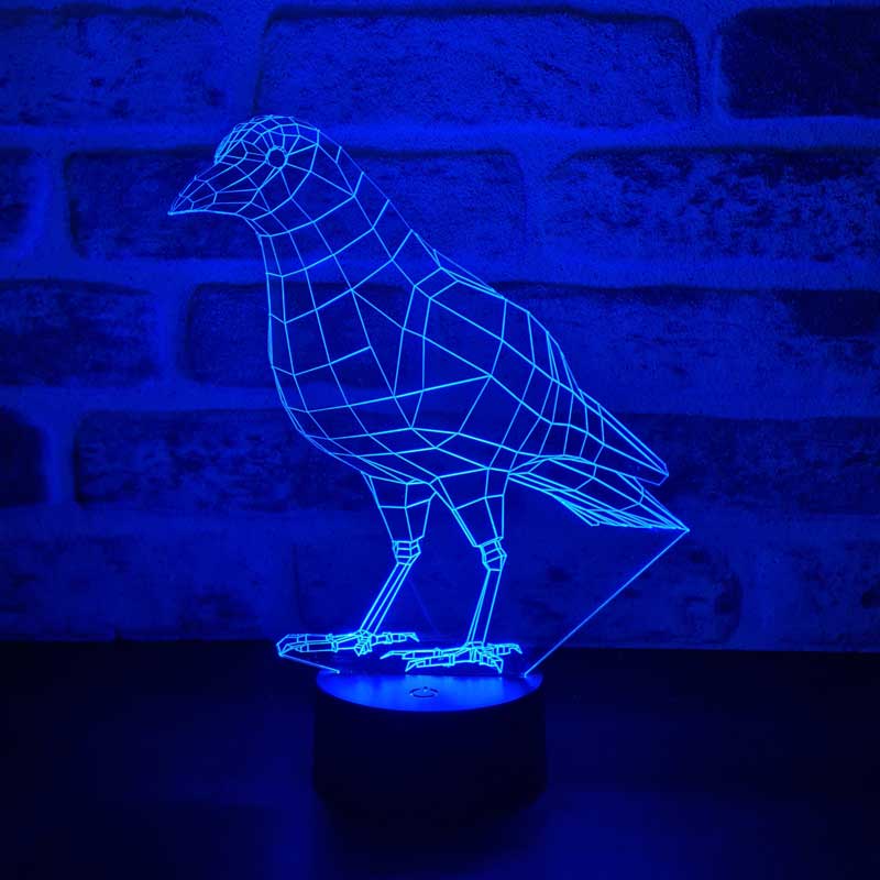3D Crow Led Table Lamp