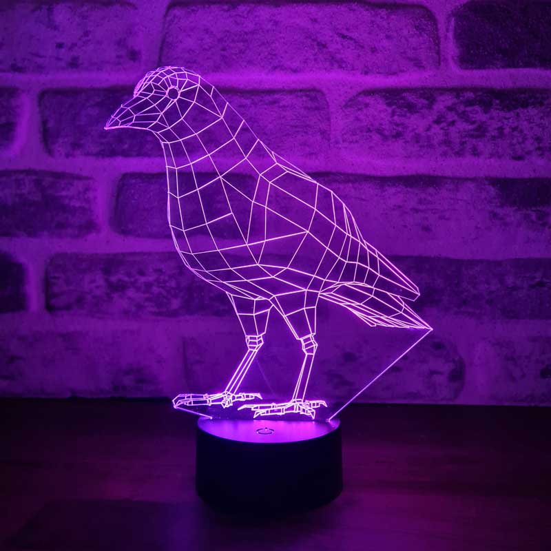 3D Crow Led Table Lamp