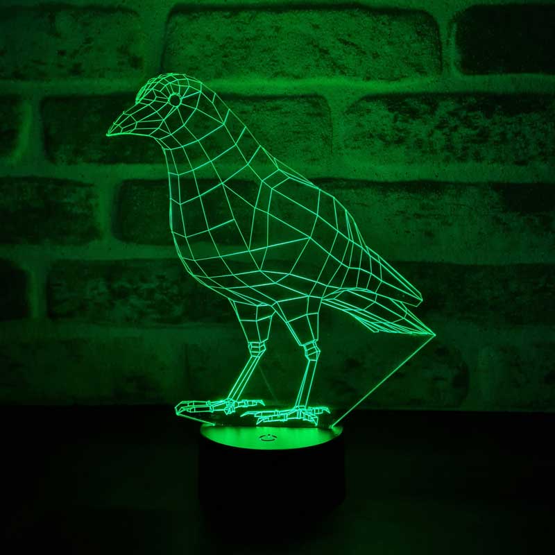 3D Crow Led Table Lamp
