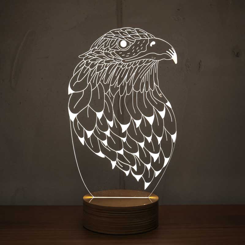 3D Eagle Portrait LED Table Lamp