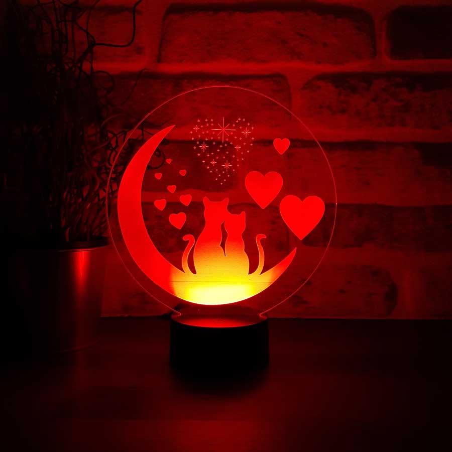 Cats and Love Led Table Lamp