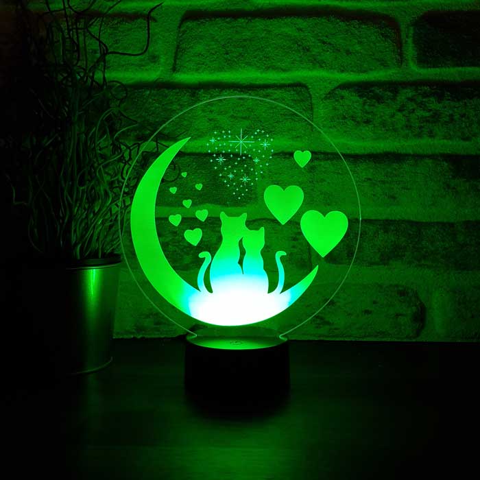Cats and Love Led Table Lamp