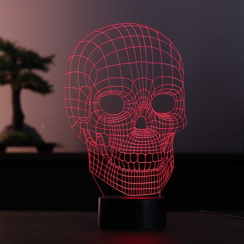 Kurukafa Figürlü Dekoratif Hediye Led Masa Lambası | BYLAMP