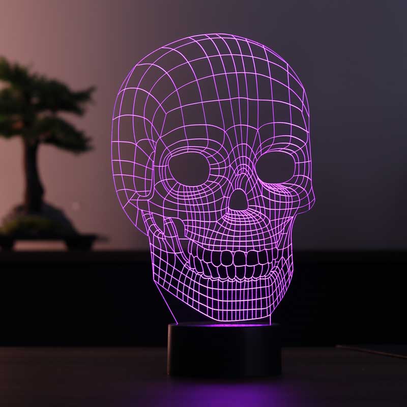 Kurukafa Figürlü Dekoratif Hediye Led Masa Lambası | BYLAMP