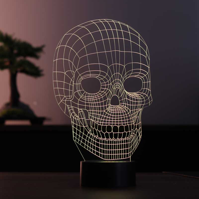 Kurukafa Figürlü Dekoratif Hediye Led Masa Lambası | BYLAMP