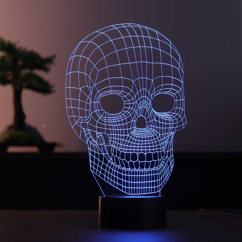 Kurukafa Figürlü Dekoratif Hediye Led Masa Lambası | BYLAMP