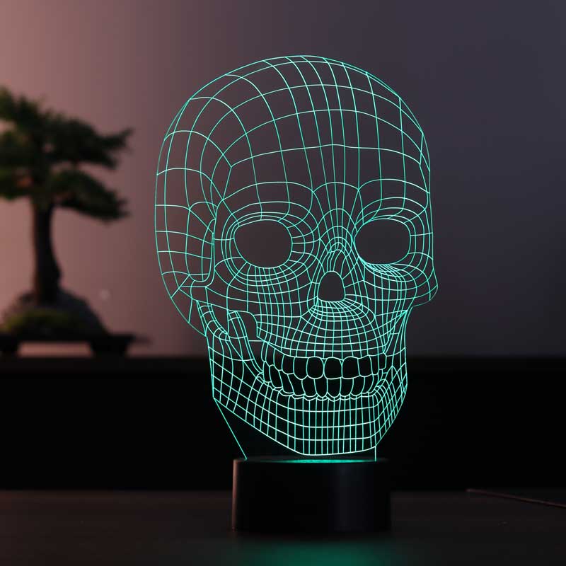 Kurukafa Figürlü Dekoratif Hediye Led Masa Lambası | BYLAMP