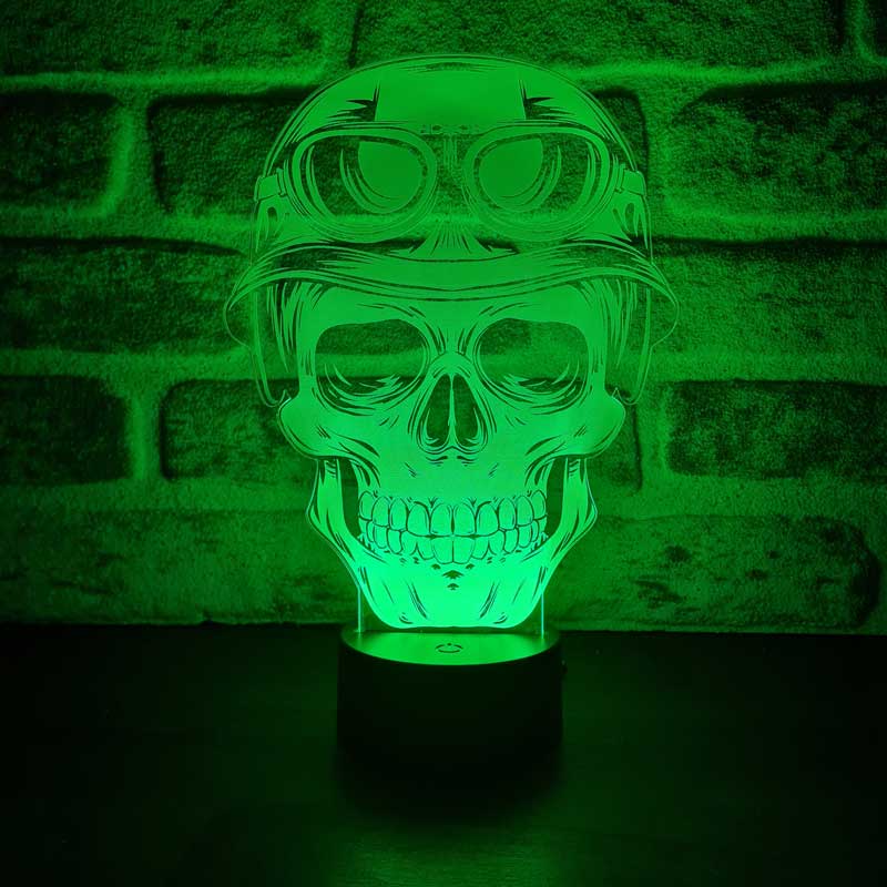 3D Skull and Motor Led Lamp